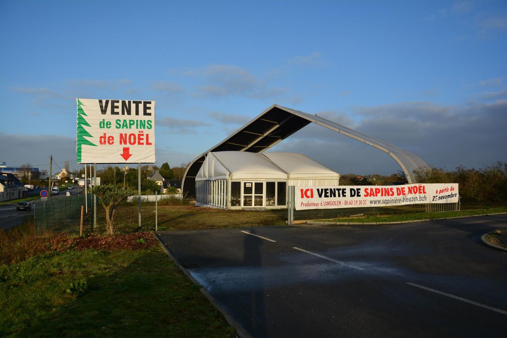 Point de vente de sapins à Quimper